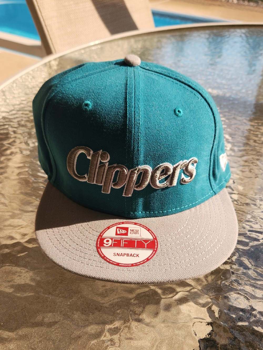 LA CLIPPERS New Era teal and gray Clippers embroidered snapback hat